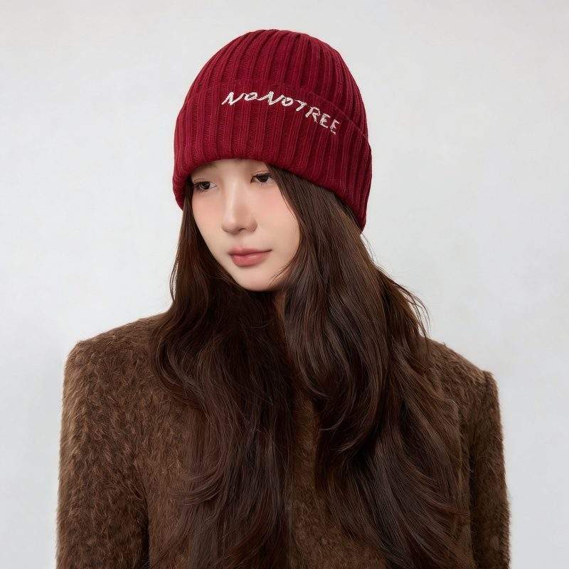 Women’s Letter Knit Beanie – Solid Color Warm Winter Hat - Image 3