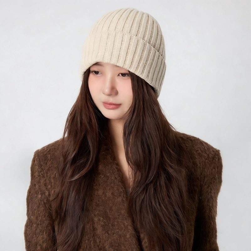 Women’s Letter Knit Beanie – Solid Color Warm Winter Hat - Image 4