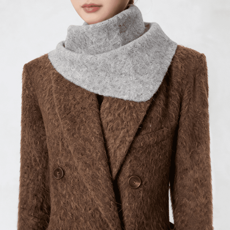 Women’s Wool Knit Triangle Scarf Shawl – Thick & Warm for Fall Winter - Image 4