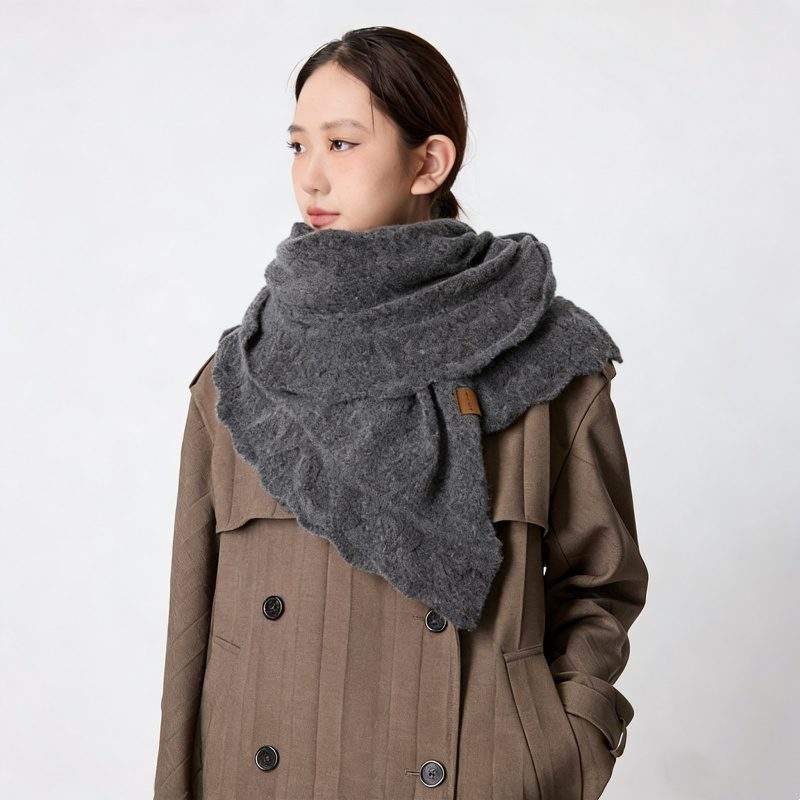 Cashmere Knit Openwork Shawl for Women | Lightweight Layering Scarf - Image 3