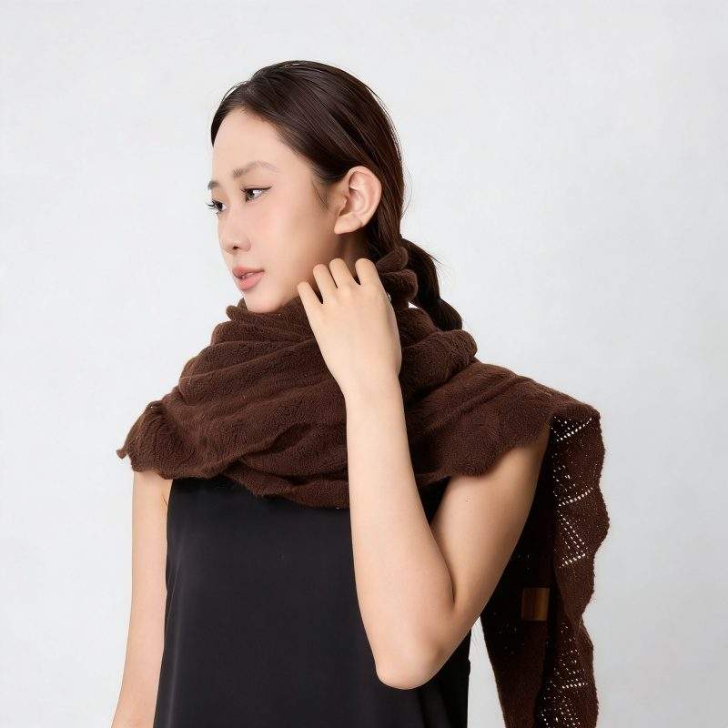 Cashmere Knit Openwork Shawl for Women | Lightweight Layering Scarf - Image 4