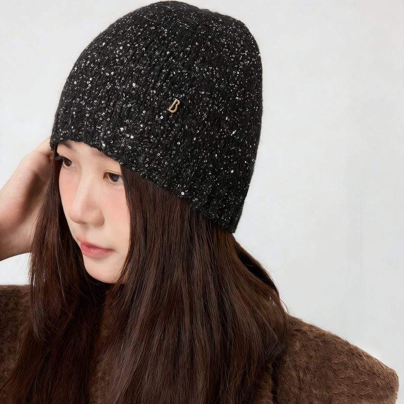 Sequin Knit Beanie Hat Fashionable & Warm for Winter - Image 2