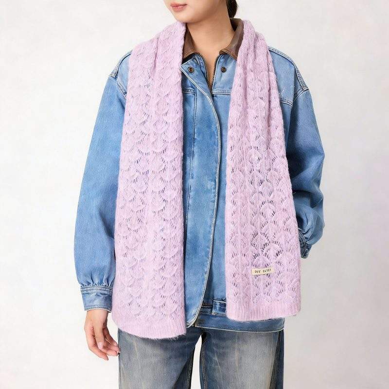Knit Openwork Scarf Comfortable & Stylish for Fall Winter - Image 3