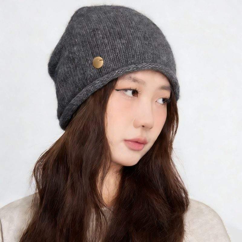 Fall Winter Wool Knit Beanie Hat Warm Ear Flap Cuffed Style - Image 3