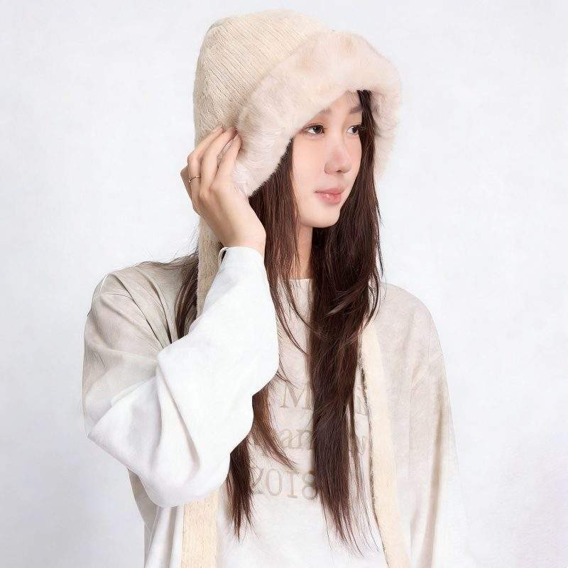 Women’s Wool Knit Beanie Hat Windproof Tie Strap Solid Color for Fall Winter - Image 3
