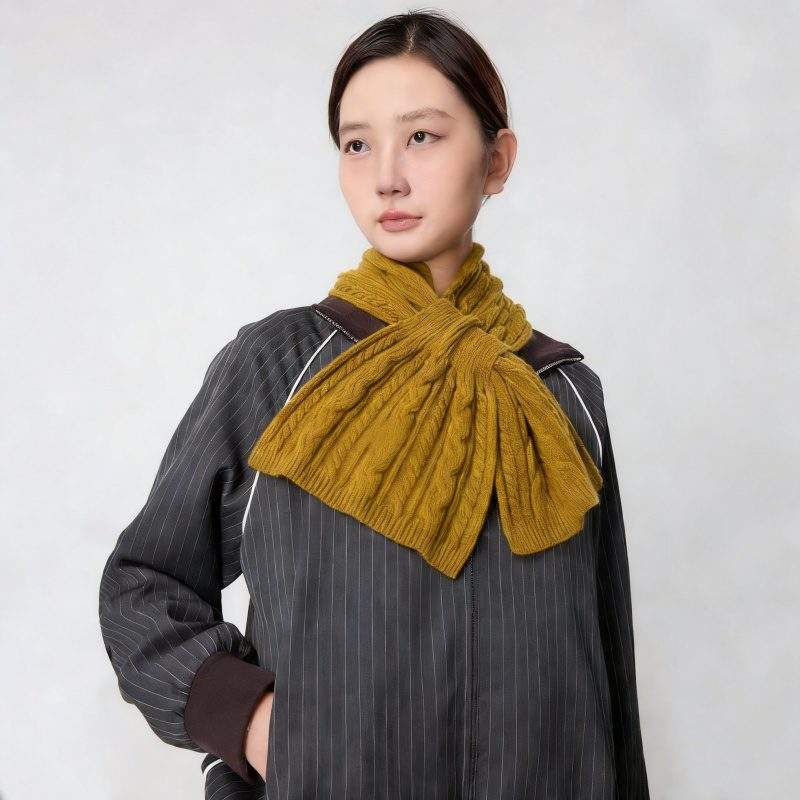 Women’s Solid Color Scarf Warm Thick & Versatile for Fall Winter - Image 2