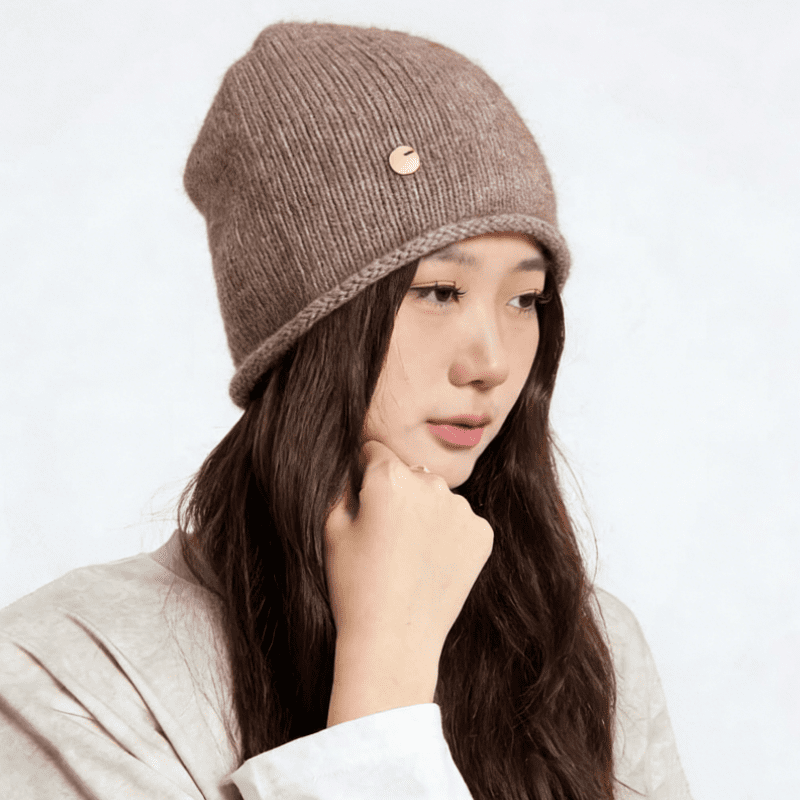 Fall Winter Wool Knit Beanie Hat Warm Ear Flap Cuffed Style