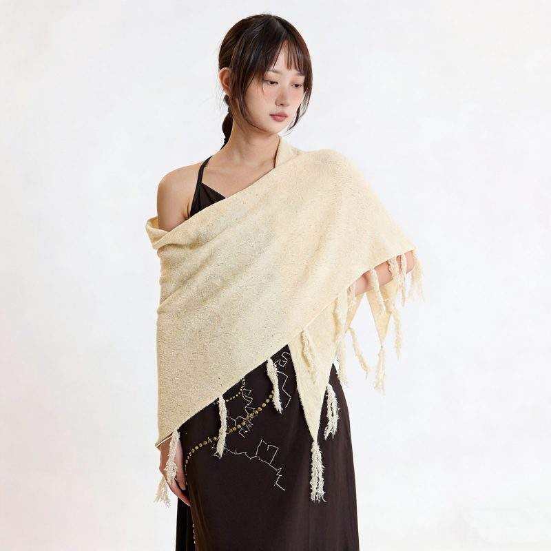 Wool-Blend Thick Warm Shawl Scarf for Women – Winter Versatile Wrap