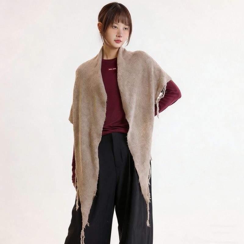 Wool-Blend Thick Warm Shawl Scarf for Women – Winter Versatile Wrap - Image 3