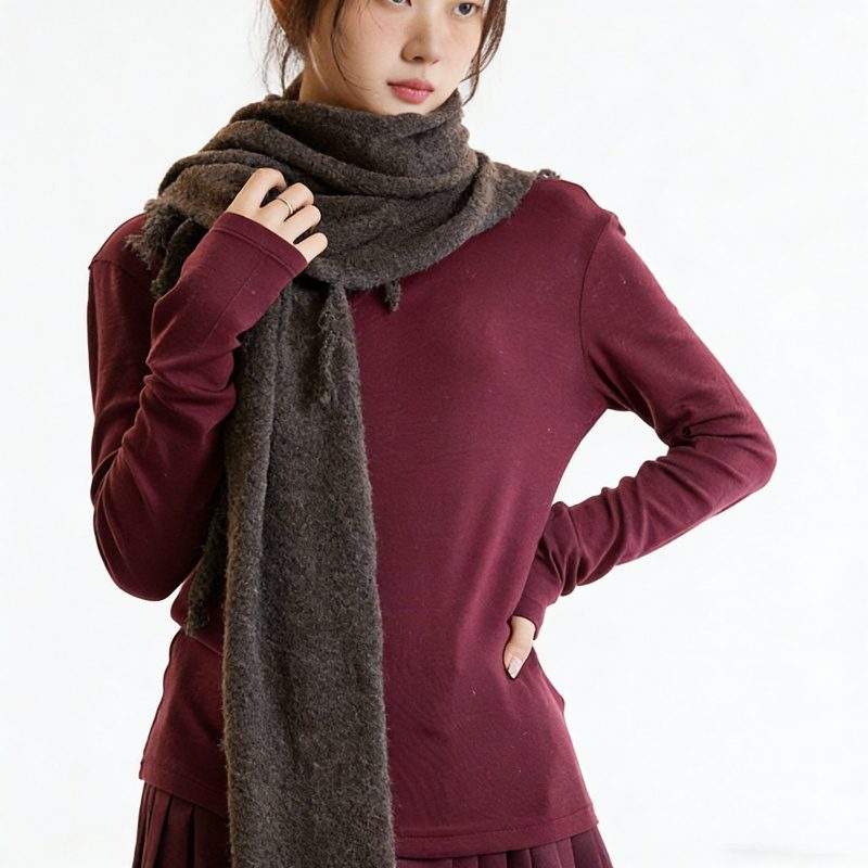 Wool-Blend Thick Warm Shawl Scarf for Women – Winter Versatile Wrap - Image 4