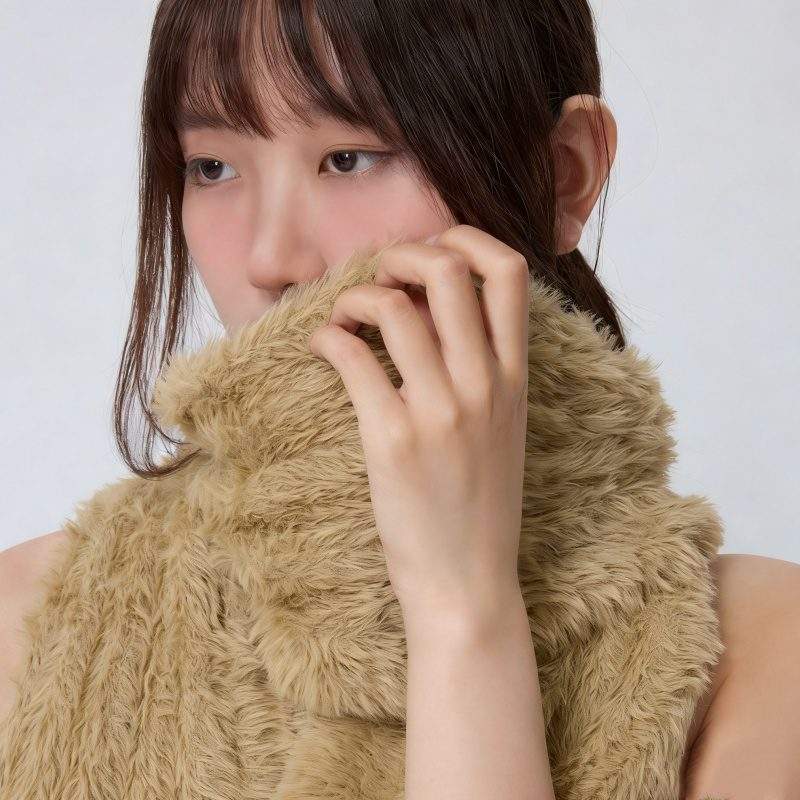 Winter Faux Fur Fringe Scarf Soft Warm Fashion Scarf - Image 2