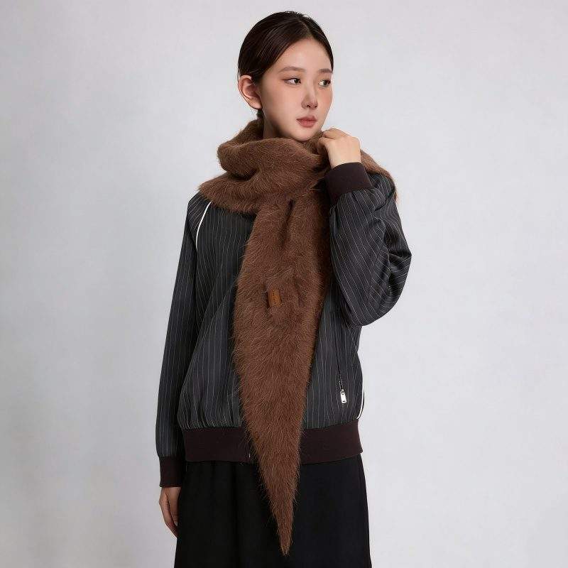 Autumn Winter Alpaca Wool Shawl Soft Knitted Versatile Neck Wrap - Image 2
