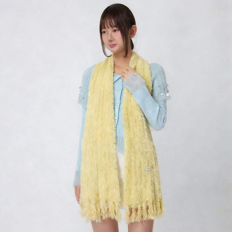 Winter Faux Fur Fringe Scarf Soft Warm Fashion Scarf
