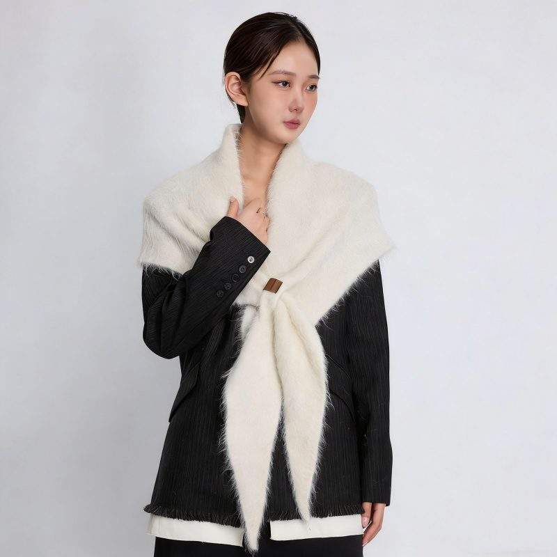 Autumn Winter Alpaca Wool Shawl Soft Knitted Versatile Neck Wrap