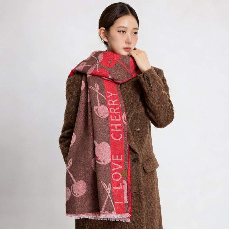 Jacquard Scarf Fashion Warm Winter Versatile Scarf