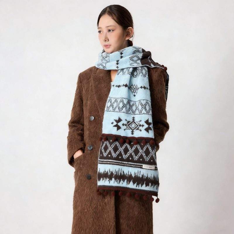Women’s Double-Sided Knitted Scarf Warm Thick Fashion Neck Scarf