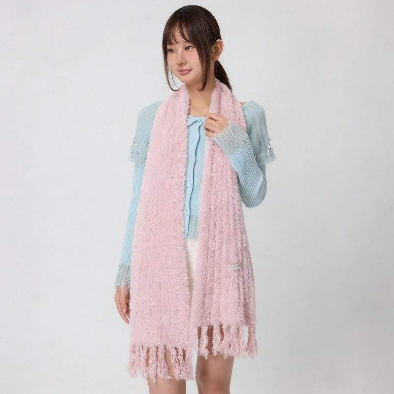 Winter Faux Fur Fringe Scarf Soft Warm Fashion Scarf - Image 4