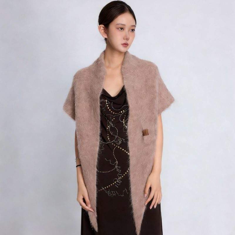 Autumn Winter Alpaca Wool Shawl Soft Knitted Versatile Neck Wrap - Image 4