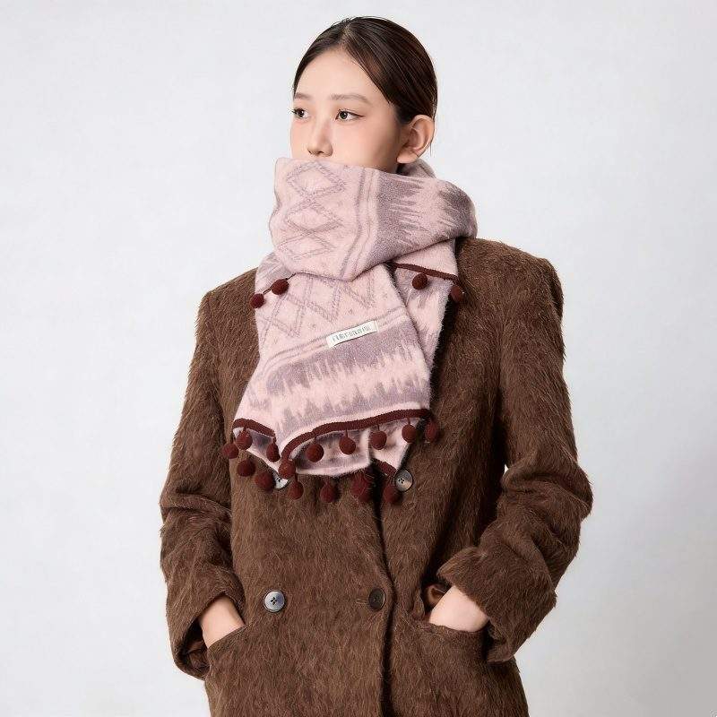 Women’s Double-Sided Knitted Scarf Warm Thick Fashion Neck Scarf - Image 2