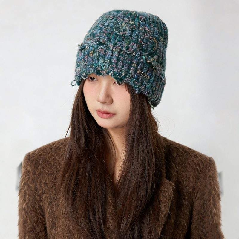 Colorful Knit Beanie – Thick Winter Warm Knitted Hat for Women - Image 3