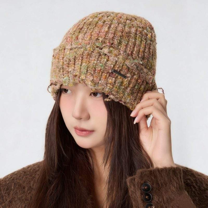 Colorful Knit Beanie – Thick Winter Warm Knitted Hat for Women