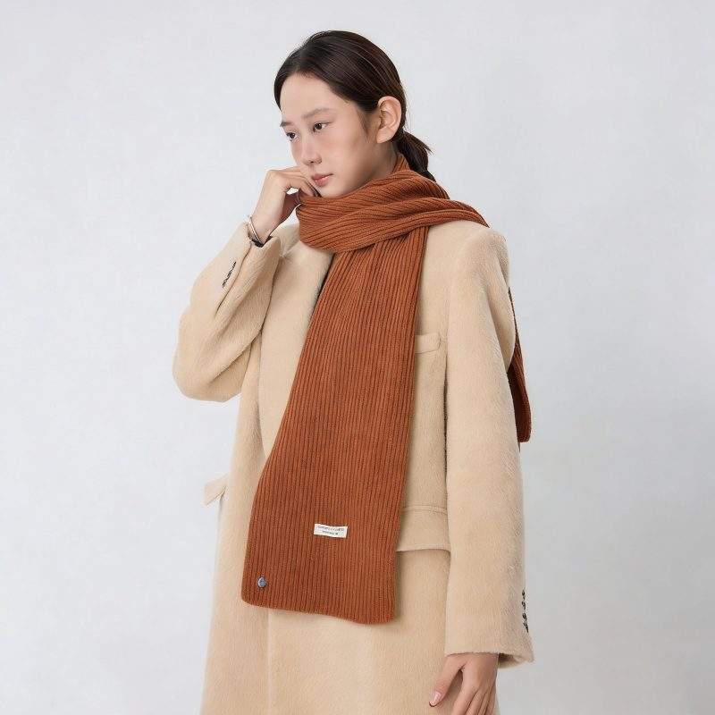 Women’s Solid Color Knit Scarf – Simple & Warm Winter Scarf - Image 4