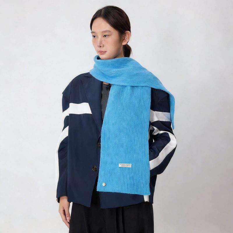 Women’s Solid Color Knit Scarf – Simple & Warm Winter Scarf