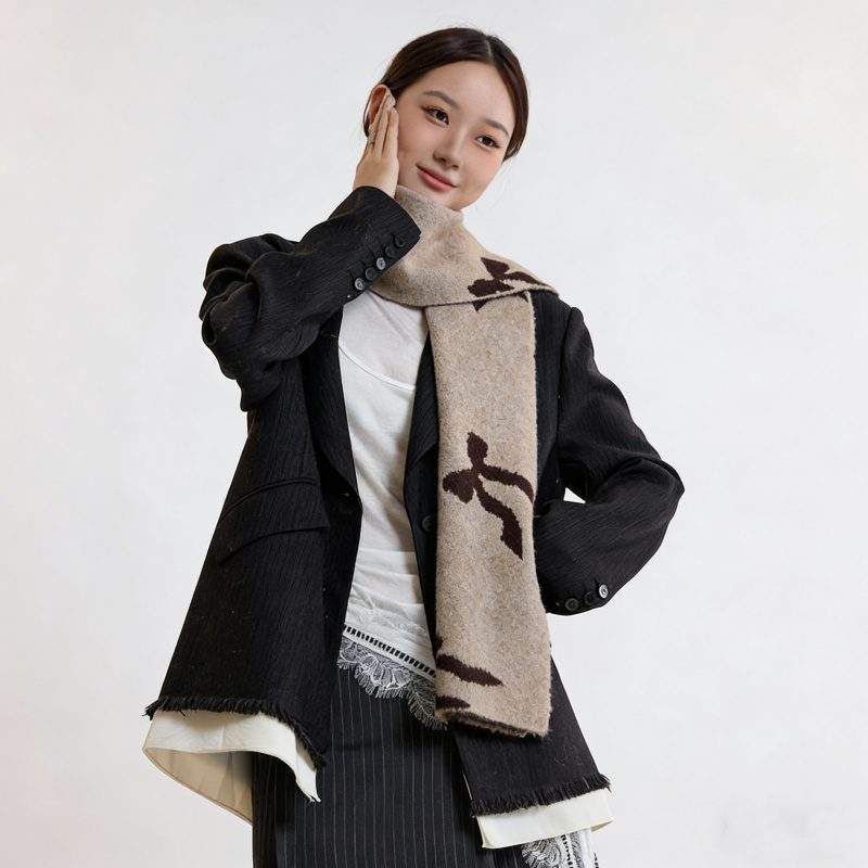 Women’s Thick Wool Knit Scarf – Soft & Warm Winter Neck Warmer - Image 4