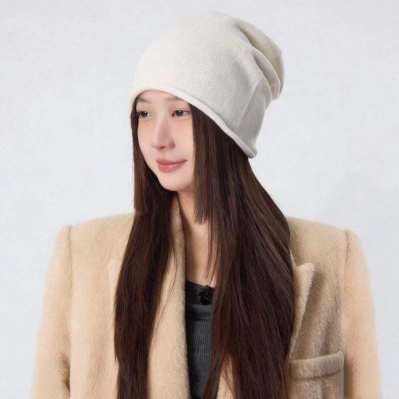 Solid Color 100% Wool Beanie – Warm & Versatile Knit Hat - Image 4